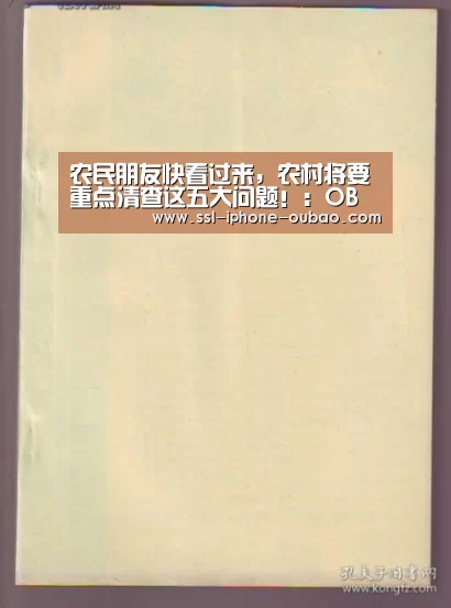 农民朋友快看过来,农村将要重点清查这五大问题!:OB真人(图1) 欧宝体育官网